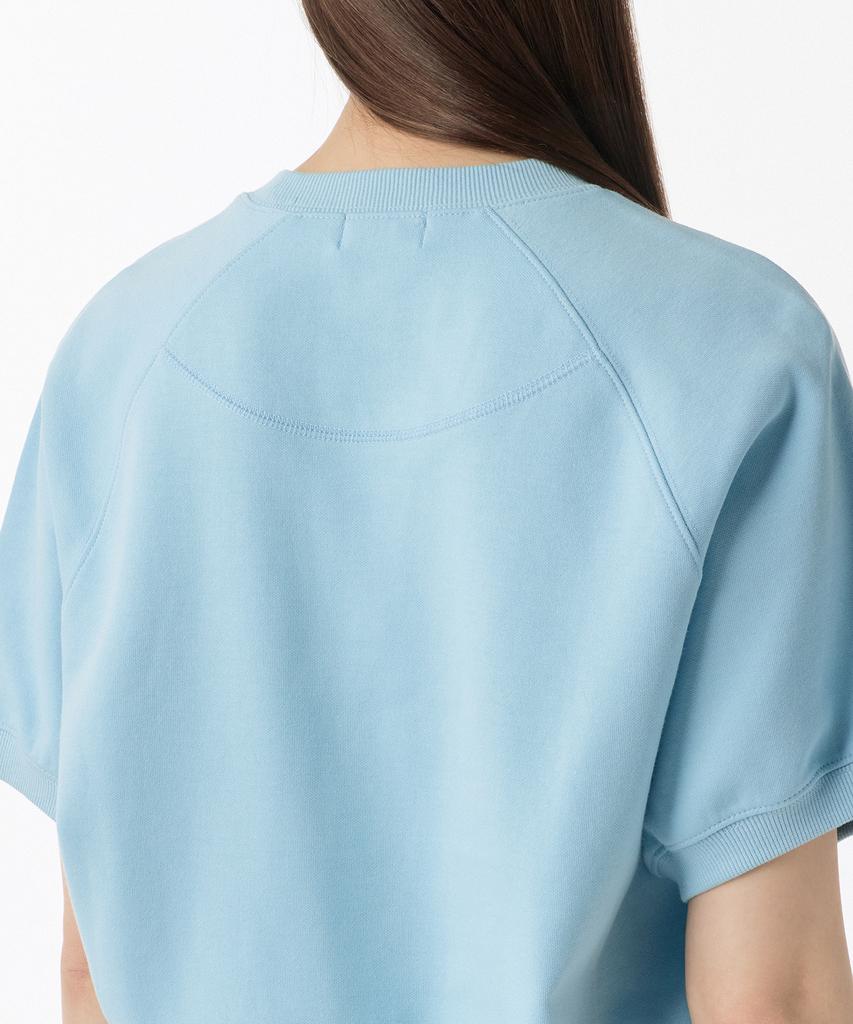 MUSINSA STANDARD WOMAN Women'S Double Knit Short Sleeve Sweatshirt [Sky Blue]
