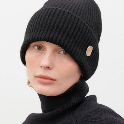 Halden шерсть 100 вязаная шапка (C054_черный)