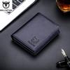 BULLCAPTAIN Новый RFID мужской кожаный кошелек, короткий вертикальный локомотив, британский многофункциональный кожаный кошелек для отдыха в упаковке для карт