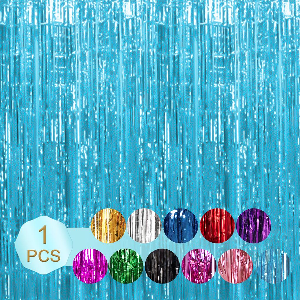 1 шт. Набор из 6,5 футов золотой алюминиевой фольги, ленточки, украшения для вечеринки по случаю дня рождения, занавеска с мишурой, фон, занавеска с бахромой