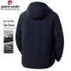 Pierre Cardin Мужская куртка из молочного шелка с защитой от морщин и съемным капюшоном