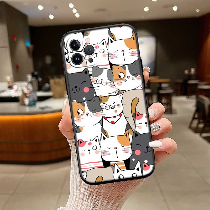 RE18 Cat Cartoon New High-End Shell Phone Case for Xiaomi Poco C40 C50 C51 C55 C65 C71 C75 F3 F5 F6 F7 M2 M3 Pro Ultra