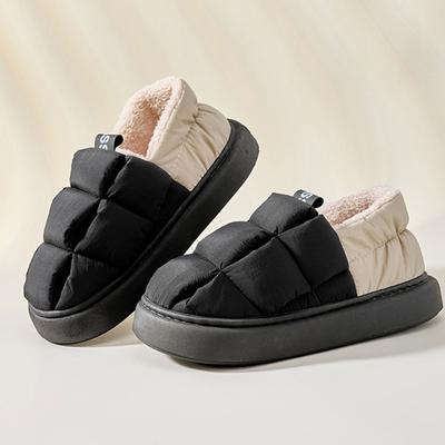 Crestar женские зимние хлопковые тапочки модные уличные водонепроницаемые плюшевые туфли новые мягкие хлопковые туфли унисекс теплые домашние тапочки