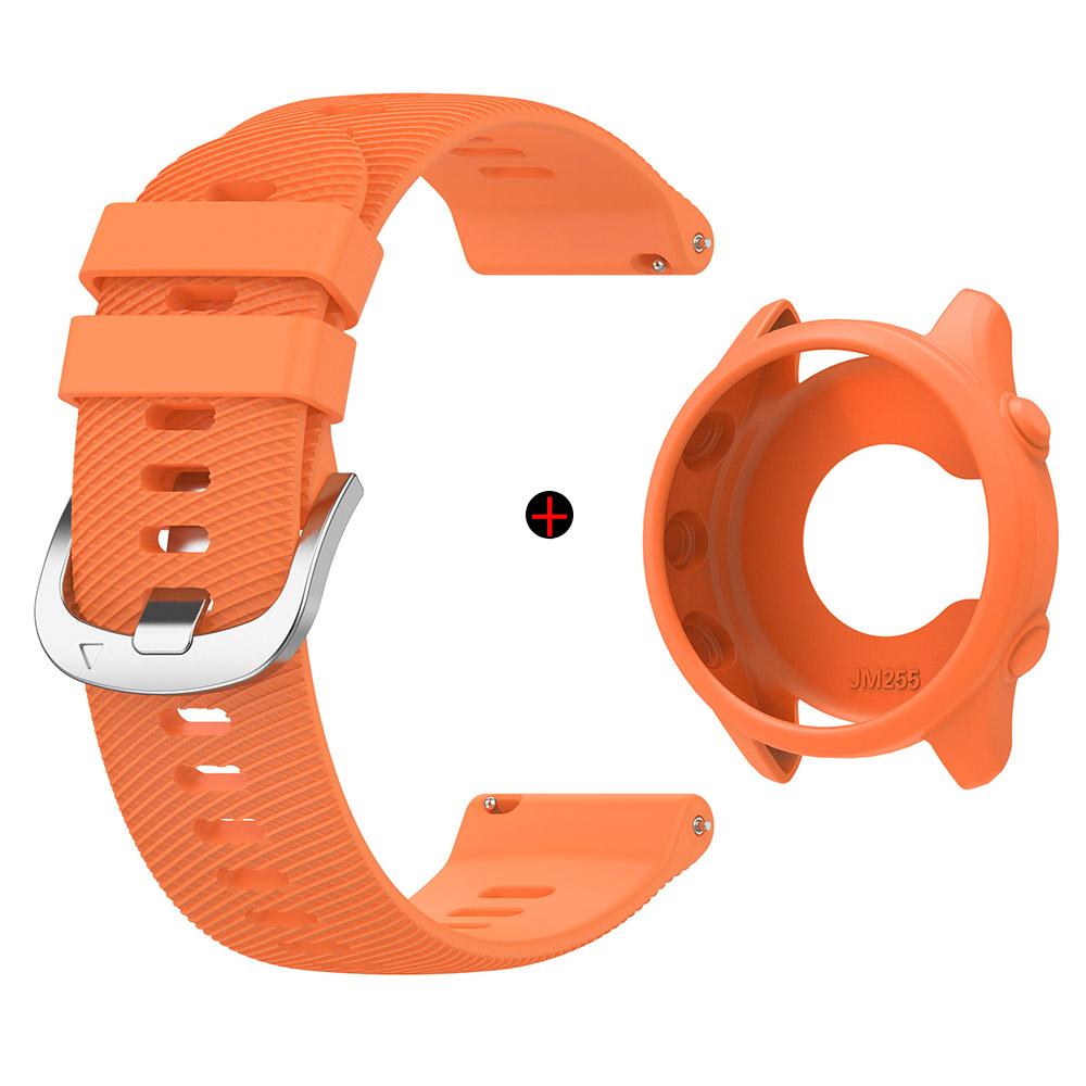 Для Garmin Forerunner 255/265 Ремешок для часов + Чехол для часов Серебристая Пряжка Браслет на запястье Высококачественный Прочный Силиконовый Умный Ремешок