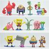 Premium Quality Spongebob Squarepants Patrick Sandy Gary 12 Pcs Action Figure Cake Topper Toys For Collectors