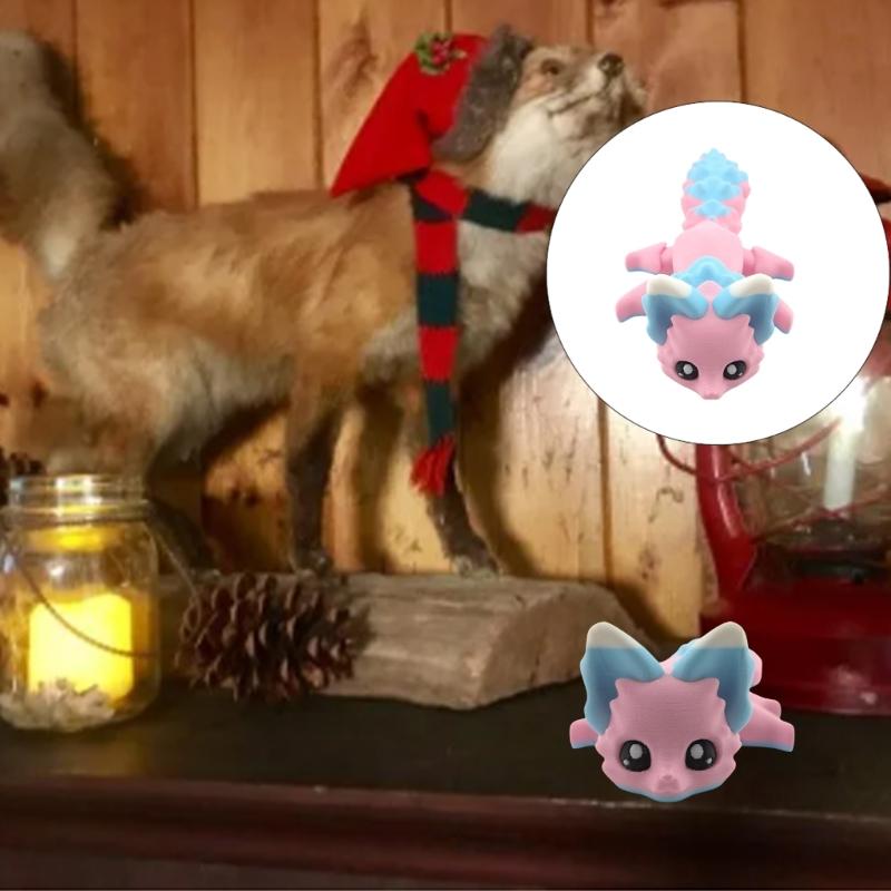 3D-печатные лисы Реалистичные лисы без шерсти Фигурки Статуэтки Настольное украшение Милая шарнирная игрушка-антистресс для любителей домашних животных