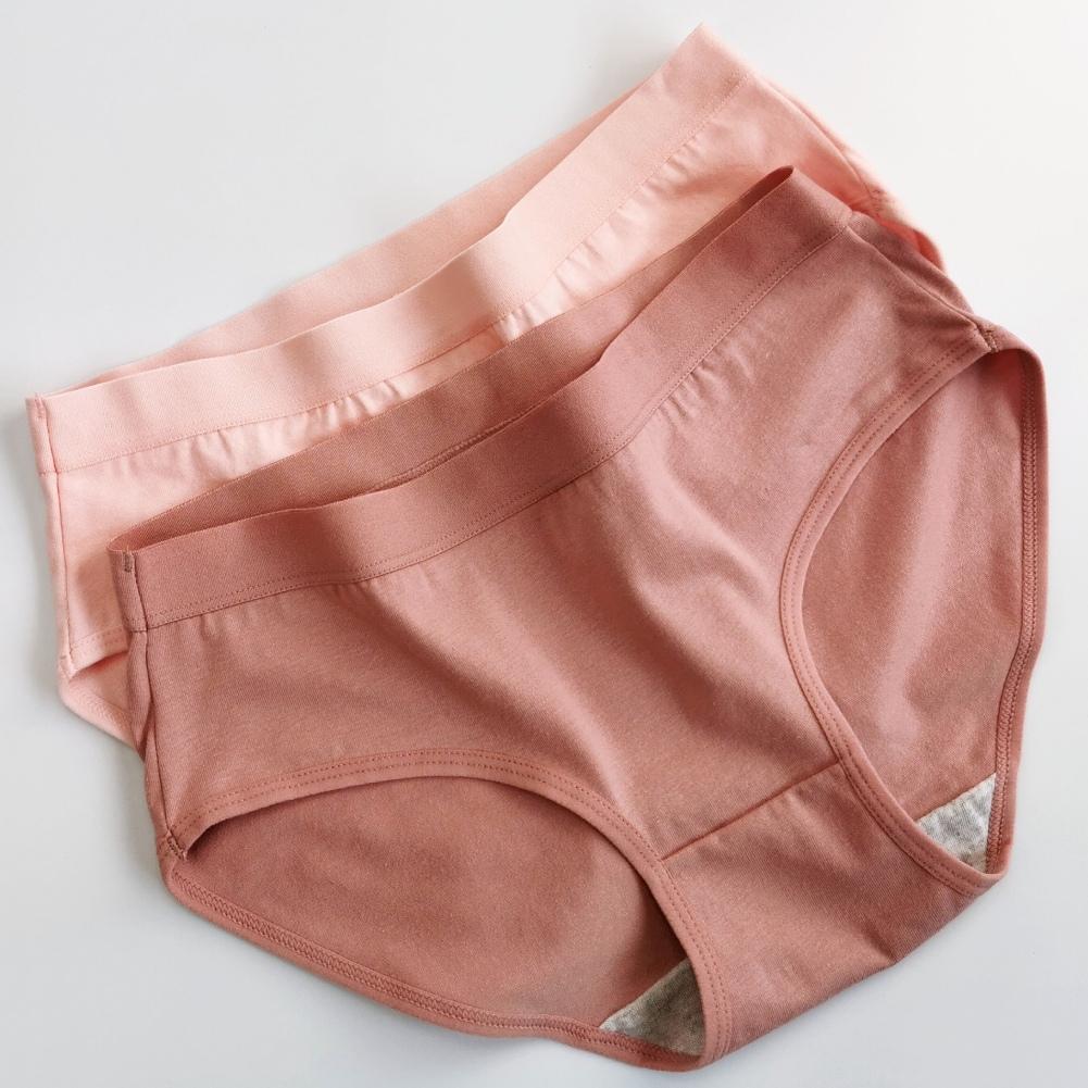 Ladies Solid Color Wrap Hip Panties Mid-rise Triangle Cotton Panties