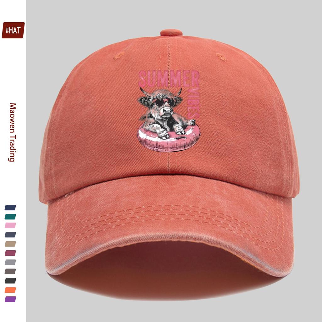 pc Baseball Cap with Vivid Image Print of Glasses And Cow Lively And Vivid Design Sun Hat Comfortable And Lightweight Trucker D