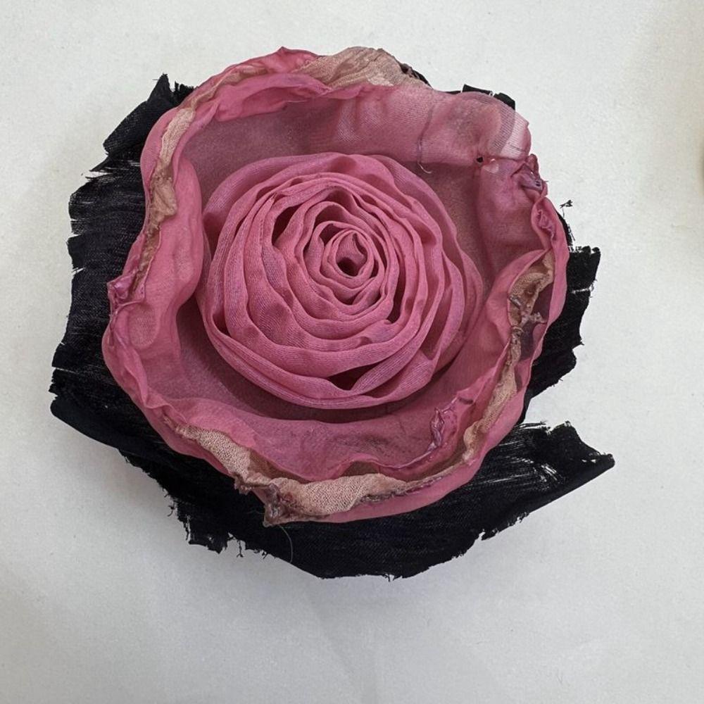 Retro 3D Mesh Flower 9CM Headband Flower New Rose Fabric Artificial Flower