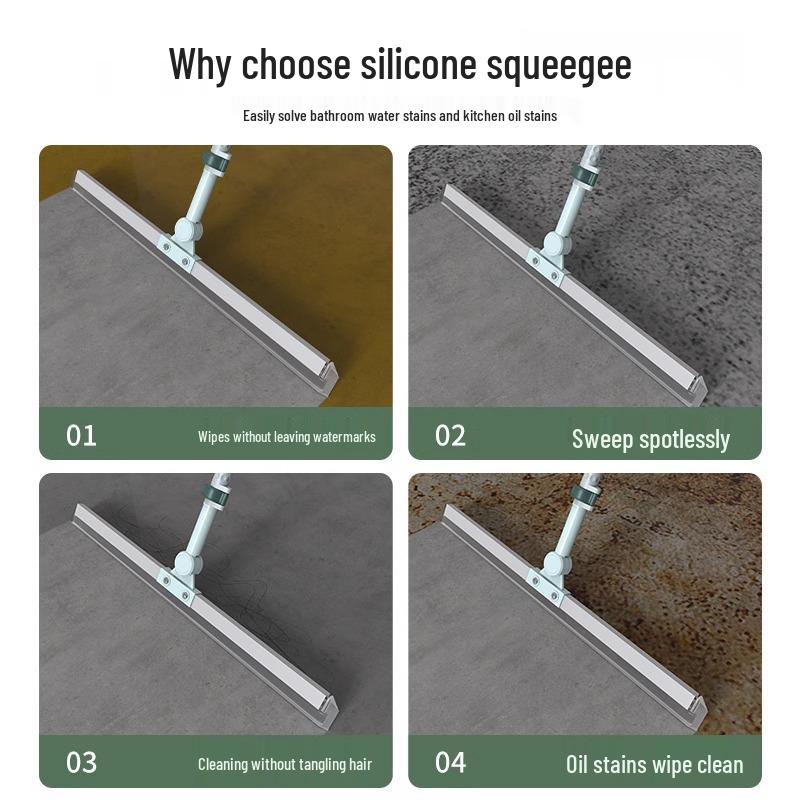 Волшебная силиконовая швабра двойного назначения: Влажная уборка для полов ванной и туалета