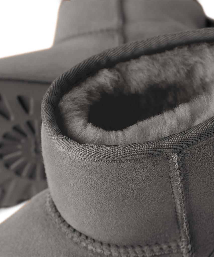 Ugg [Women] Overlock Stitch Mini Boots (Classic Mini Ii) - Grey / 1016222-Grey