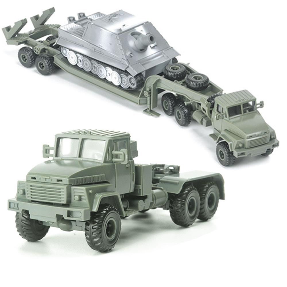 1/72 Ukraine KRAZ-260B Semi-Trailer Tractor Military Vehicle Toy Building Blocks Car Assembly Model Kit Gift DIY Army