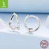 Dislocation Interwoven Love Ear Buckle Women'S Romantic Heart Zircon S925 Sterling Silver Earrings Earrings