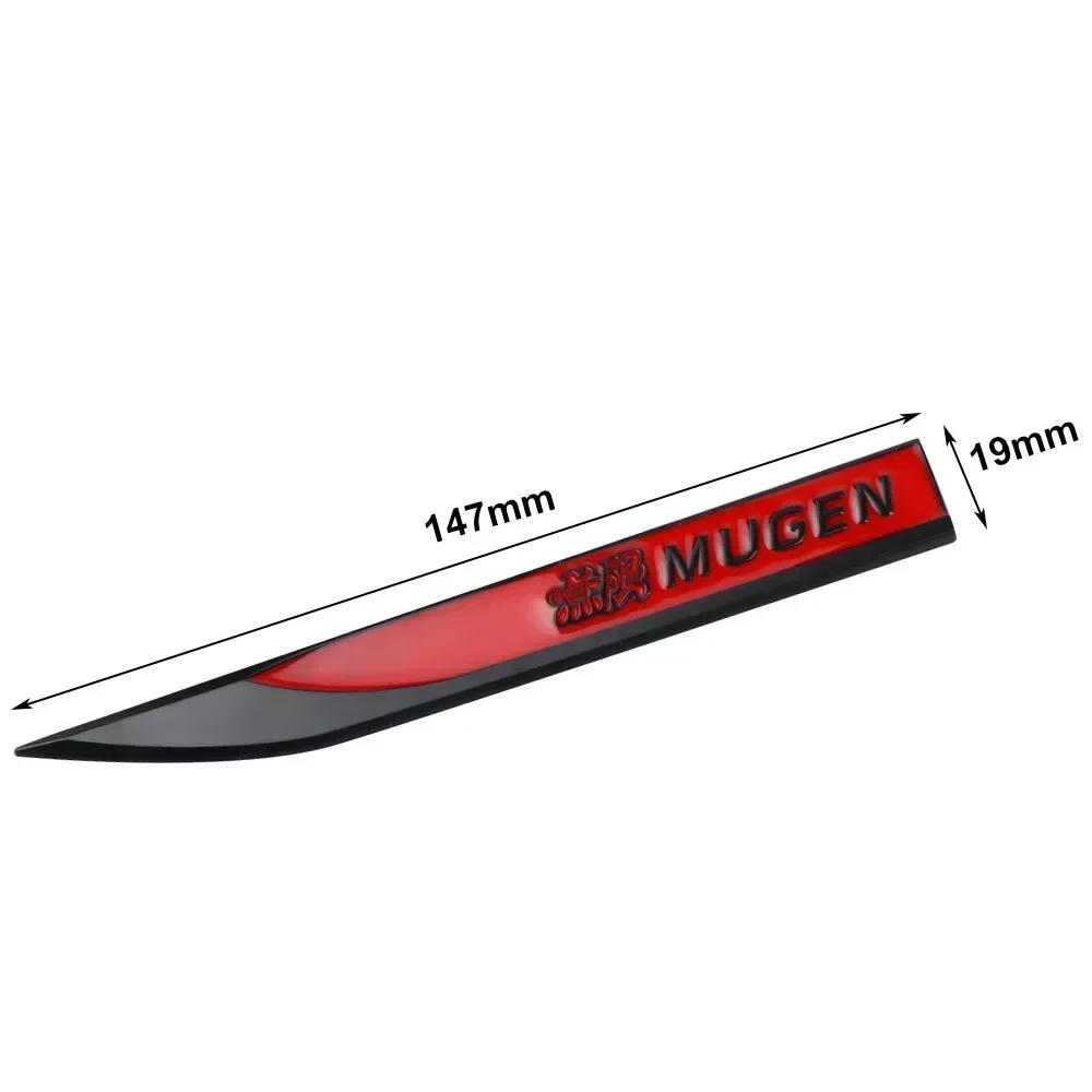 FIQ1 2pcs x Metal Mugen Logo Side Fender Emblem Badge Car Body Sticker Decal for Honda Civic City Jazz Accord Crv Fit Insight
