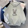 Women's Autumn Winter Fleece Hooded Hoodie Ladies Cute Pattern Print Long Sleeve Oversize Pullover Sweatshirt