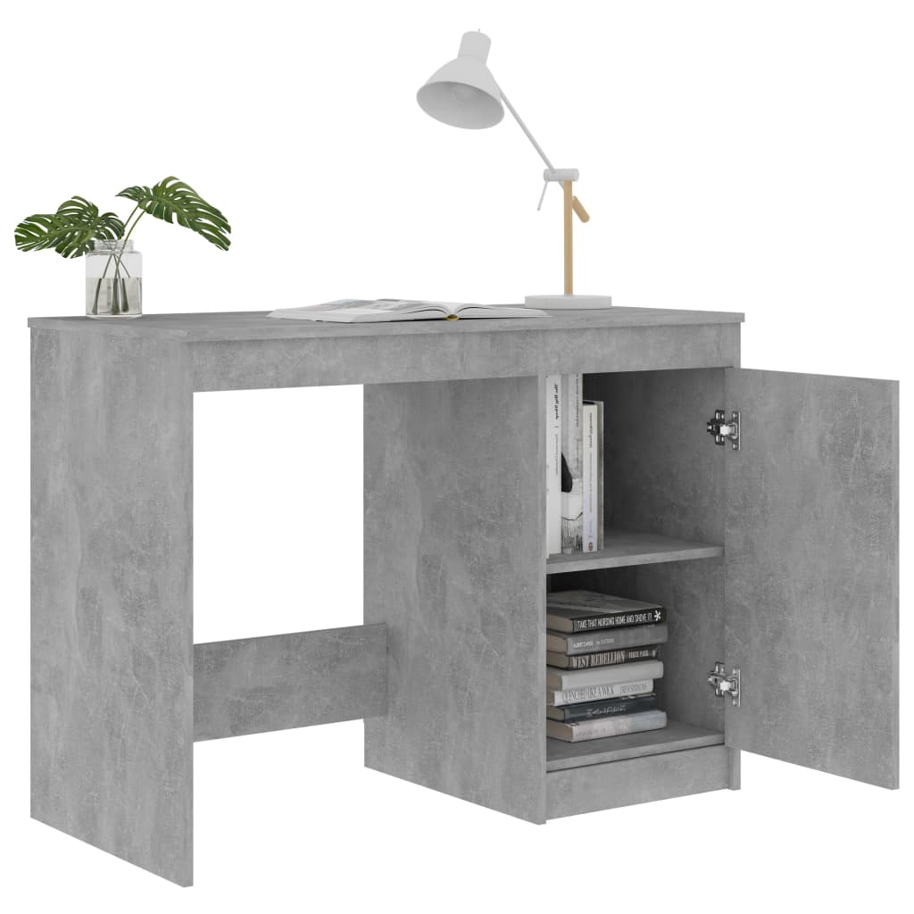 Desk Concrete Grey 100x50x76 cm Wood Based Material