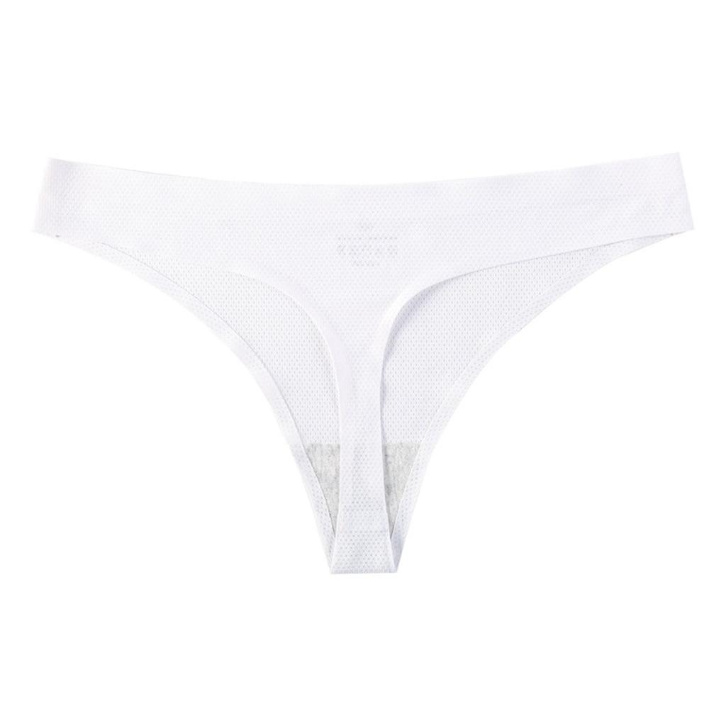 1 PC Seamless Ice Silk Seamless Ladies Breathable Briefs Ultra-thin Thong Underwear Women