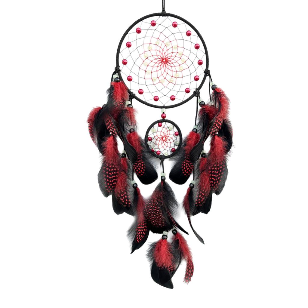 Glowing In Dark Dreamcatchers Wall Hanging Ornament with Feathered Tassels Wind Chimes for Bedroom and Nursery Decors