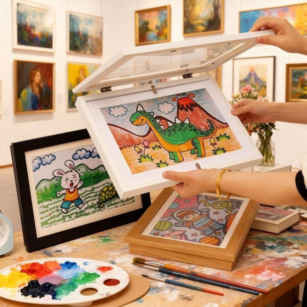 Magnetic Closure Flip Photo Frame Multi-functional Display Frame Children's Art Picture Storage