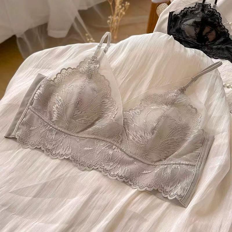 Women French Lace Backless No Underwire Thin Comfortable Summer Bra