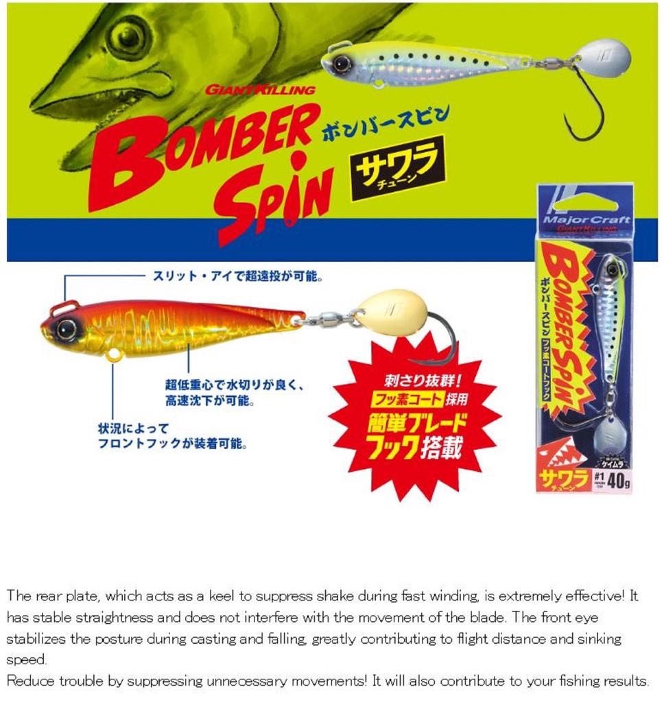 Major Craft Bomber Spin BMSPIN 60 grams 66 mm Sinking Lure 07 (4827)