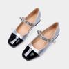 Square head small fragrant style single shoes women's thick heel 2025 spring light mouth French word with color matching Mary Jane shoes fairy style