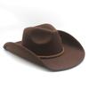 Cowboy Hat Felt Top Hat Western Gentleman'S Hat Felt Hat Jazz Hat Men'S Winter Hat