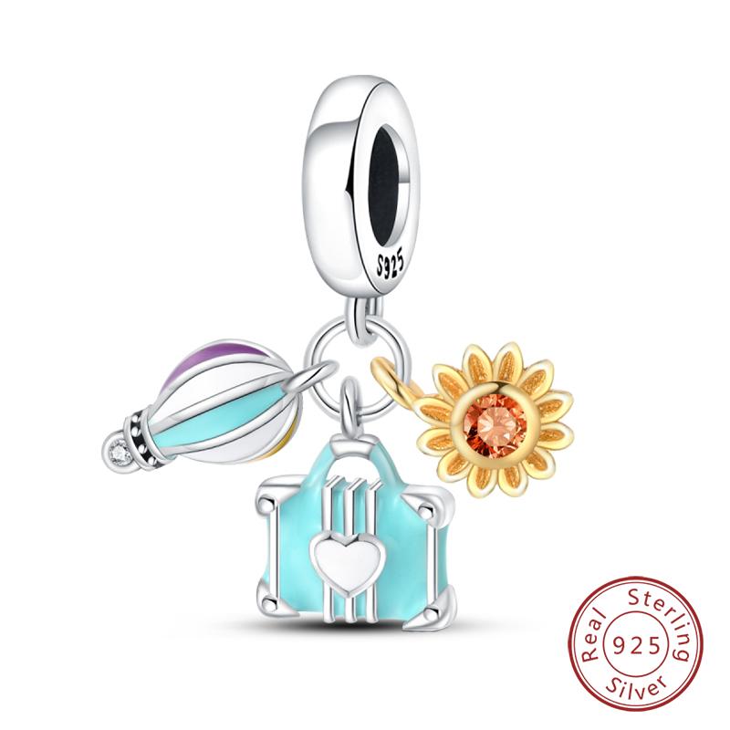 100% Медь Бабочка Фея Мечта Океан Ракушка Жемчужина Русалка Морская Черепаха Подсолнух Шармы Бусины Подходят для Браслетов Qikaola