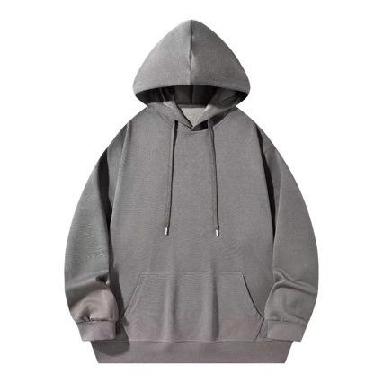 Men’s hooded jumper, loose fit, dropped shoulders, with pockets, fleece fabric, winter workwear