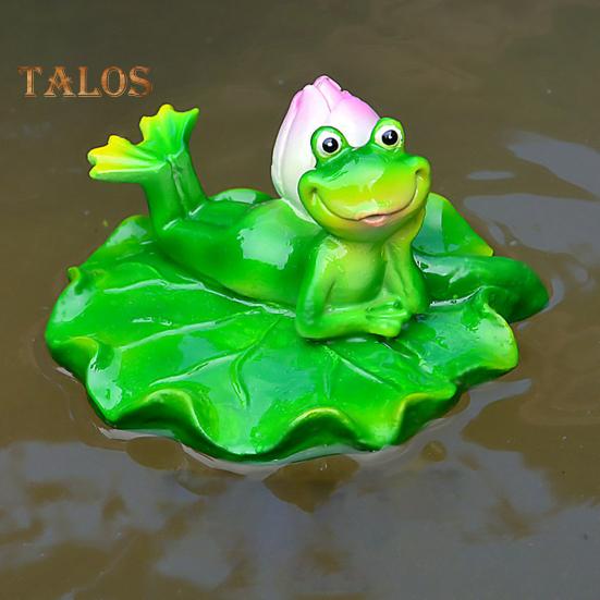 Плавающая лягушка статуя смолы мультфильм расслабляющая лягушка украшение пруд плавающая лягушка фигурка для аквариума сад бассейн водный элемент декор