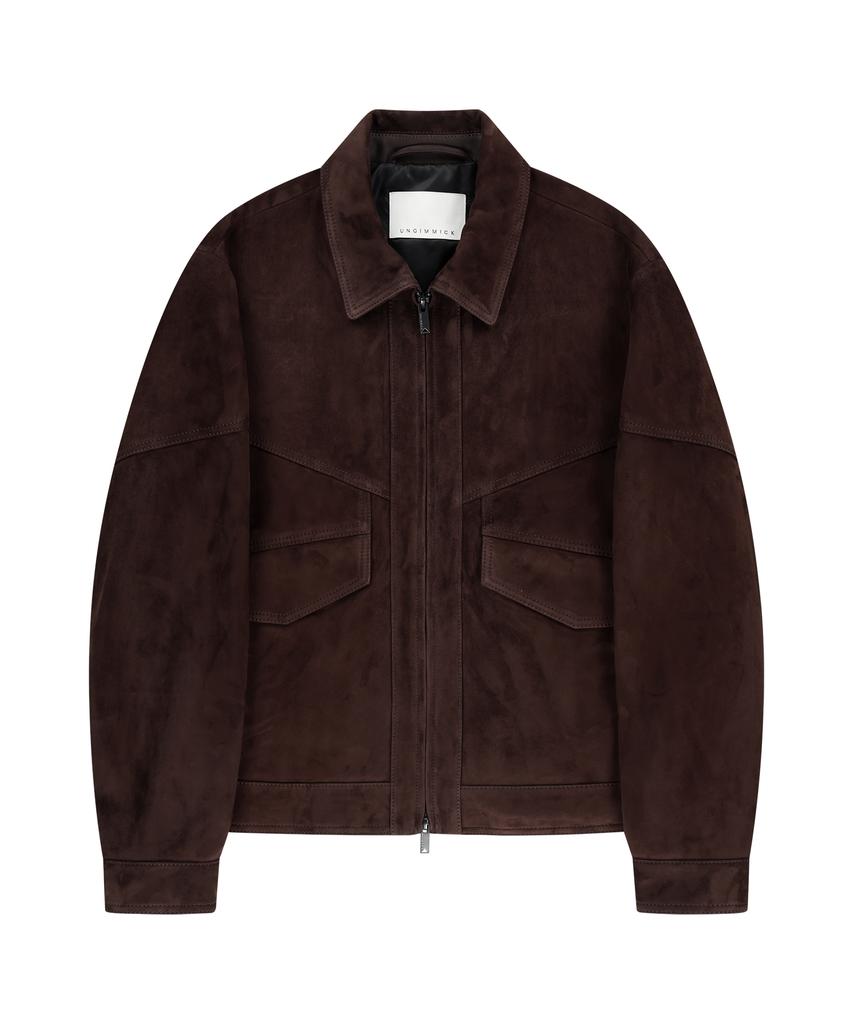 Ungimmick Suede Trucker Jacket (Wine/Goatskin)