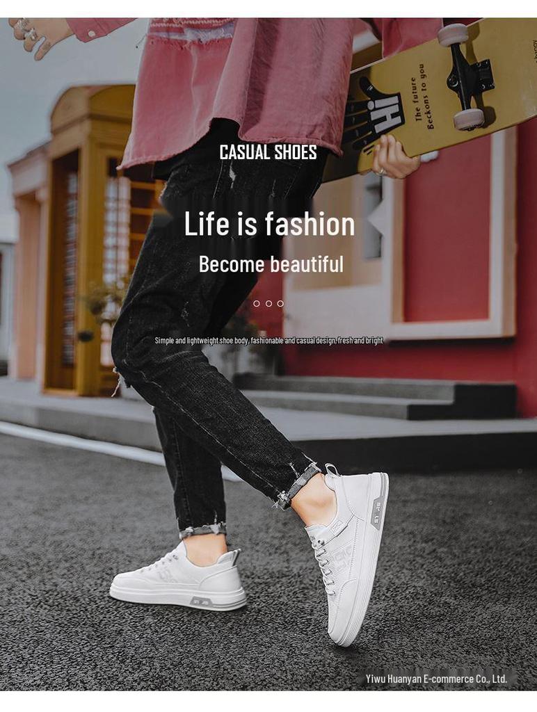 Мужские летние слипоны 2024: Дышащие белые туфли с мягкой подошвой, кобрендинг