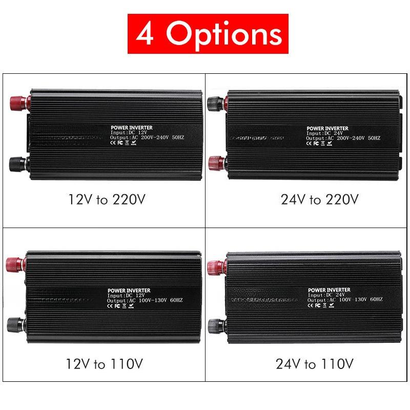 Power Inverter AC 110V/220 Volt DC 12V/24V 7000W LED Display Car Adapter Charge Converter Modified Sine Wave Transformer