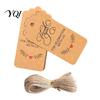 Rustic Gift Wrapping Supplies 100Pcs Paper Thank You Tags with String, Rectangular Tags, Pre-Punched Party Favor for Guests Hole Hanging Wedding