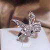Изысканное кольцо для женщин, ювелирные изделия в форме бабочки, высококачественные ювелирные изделия в виде бабочки, подарок на годовщину, ювелирное кольцо с регулируемым отверстием.