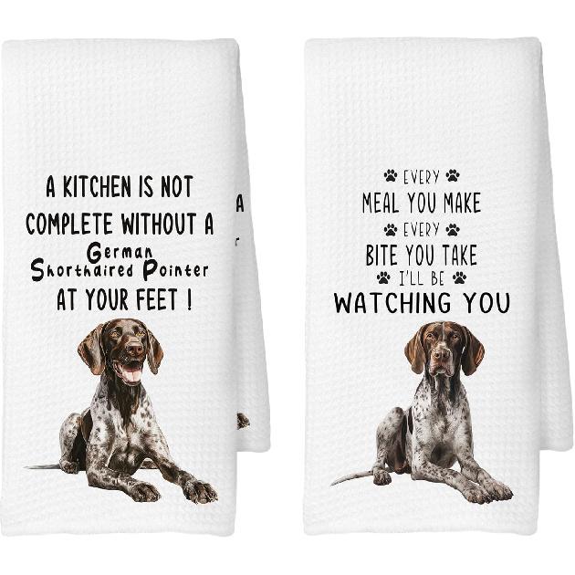 Long-Haired Dachshund Kitchen Towels Set of 2, Dog Gifts for Women, Dachshund Gifts, Dog Lover Mom Gift Tea Towels Kitchen Hand Towels 16x24 Inch for