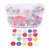 200pcs Resin Buttons Mixed Color Round Heart Shape Sewing Buttons with Storage Box for DIY Craft