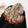 Leopard Scarf Autumn and Winter Shawl Female Fashion Temperament Sunscreen Imitation Cotton Linen Silk Scarf