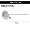 White Thermometer 1PCS 20 40cm Silver Stainless Steel
