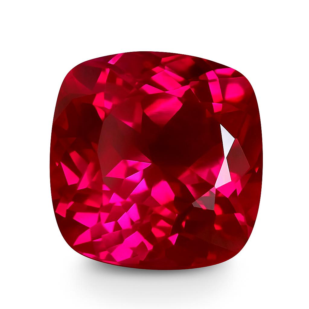 Natural Red Ruby Loose Gemstone 18.75 ct Square Cushion Cut for Jewelry Making and Gem Collections