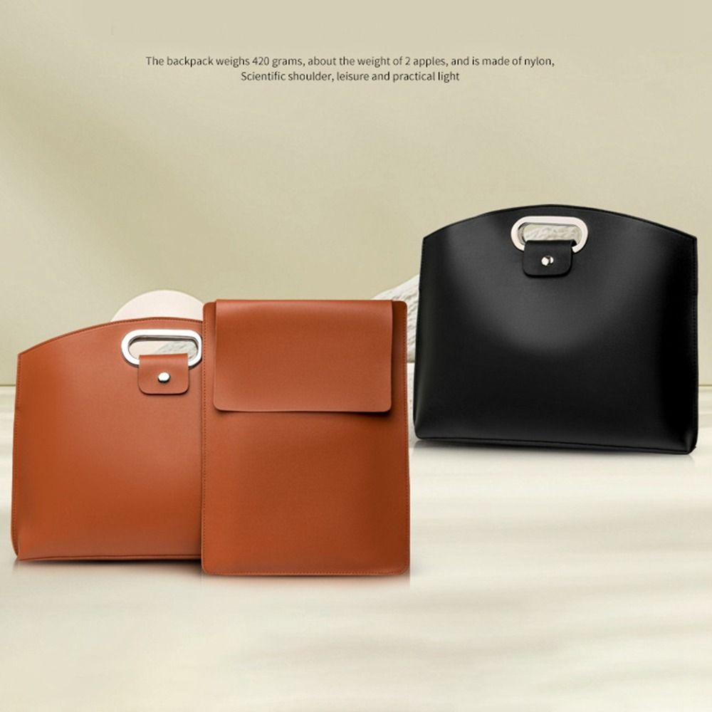 Solid Color Office Document Tote Bag Large Capacity File Bag Casual Briefcases Women