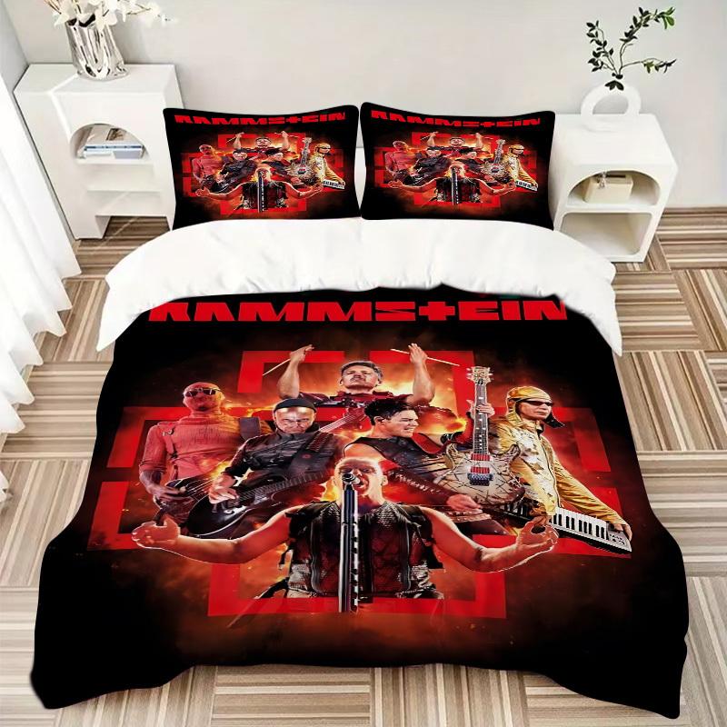 3pcs Rammstein Merchandise Comforter Set - Four Seasons Home High,Machine Washable Bedspread with Pillowcases (No Filling) yy250909005