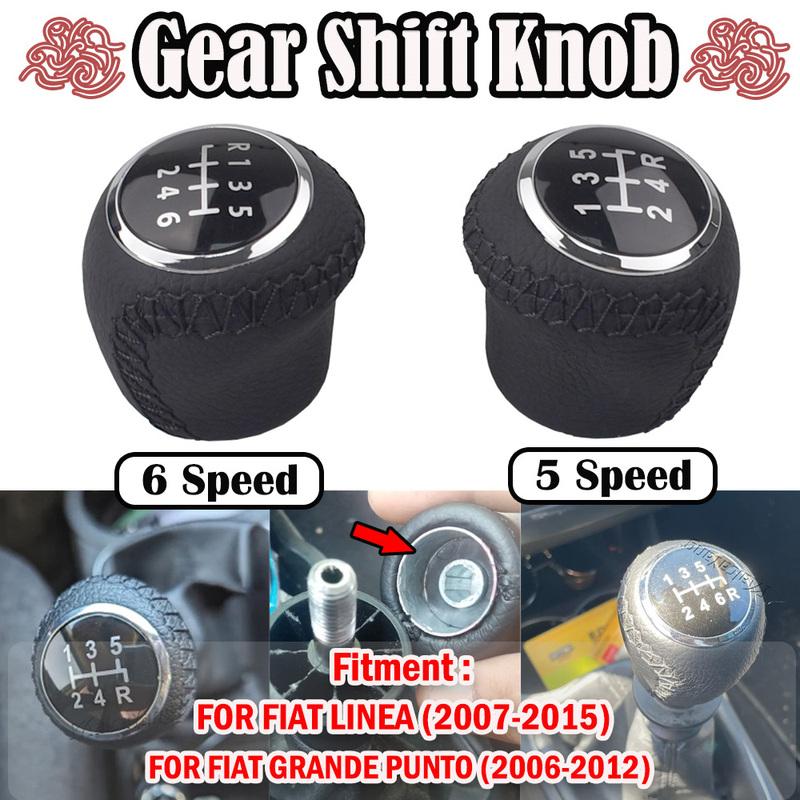 Car 5 6 Speed PU Leather Gear Shift Knob For Fiat Grande Punto 2006-2012 Car Interior Parts Handball For Fiat Linea 2007-2015