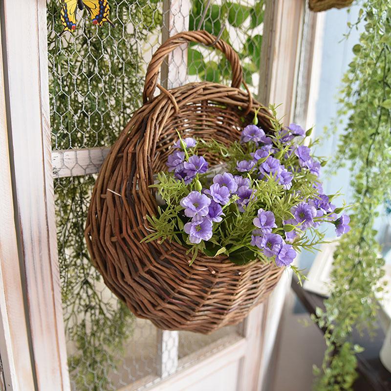 Ручная работа плетеный ротанговый цветочный горшок настенный плетеный ротанговый горшок садовый держатель для растений настенный горшок для цветов домашний декор