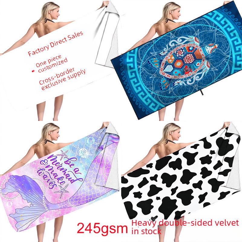 Customizable Quick-Dry Double-Sided Velvet Beach and Bath Towel