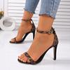 Женские босоножки летние с открытым носком и ремешком на щиколотке женские сексуальные туфли на высоком каблуке с пряжкой на вечернее платье свадебные туфли Sandalias De Mujer