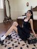Women's Slim Suspender Dress: Summer 2023 Hepburn-Style Little Black Cake Dress