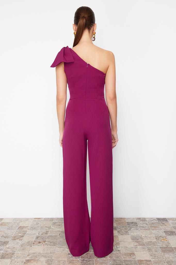 Женский модный новый комбинезон с черным бантом и детальным тканым комбинезоном с одним рукавом