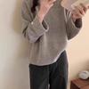 Женский свитер с французским подгибом, уютный, осенне-зимний, с круглым вырезом - Мягкая вязаная внутренняя часть