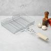 Practical Folding Fish Grill Basket Extra Large Detachable BBQ Rack Non-stick Stainless Steel Barbecue Mesh Mat Party